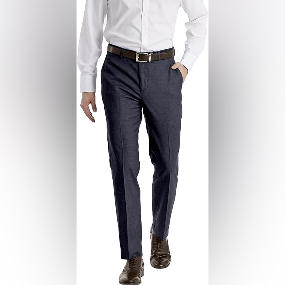 Calvin Klein Men's Slim Fit Flat Front Navy Dress Pants NWT  JMROPJSY0237 Jerome